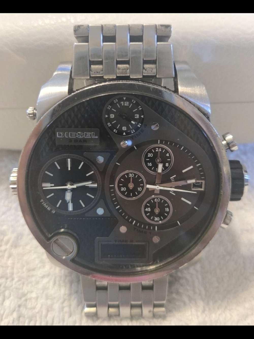 Diesel watch Mr. Daddy Stainless Steel Watch Needs Battery
